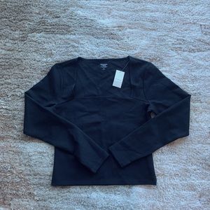 abercrombie & fitch square neck long sleeve size M